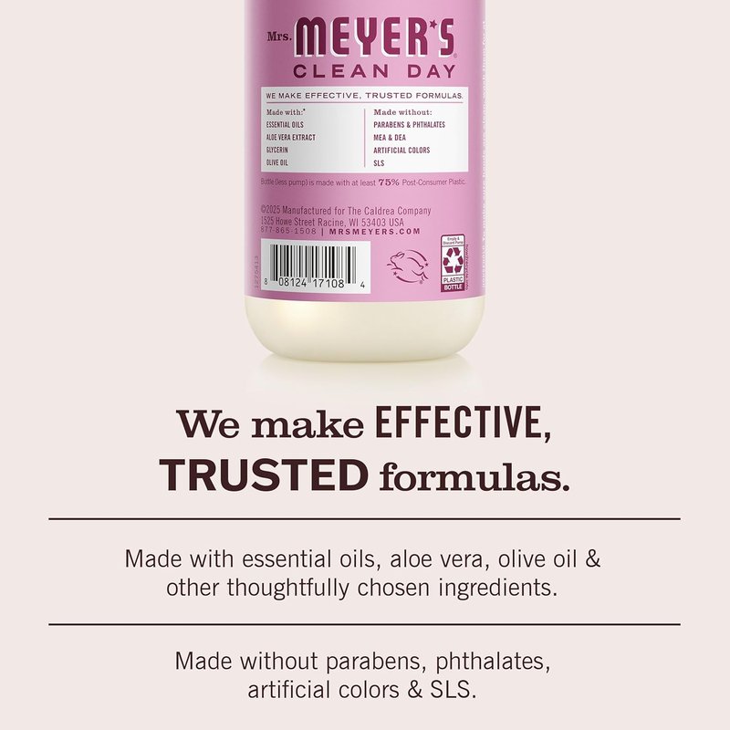 Mrs. Meyer's Clean Day Hand Soap - Peony Scent, 12.5 Fl Oz Bottle | 3 Pack