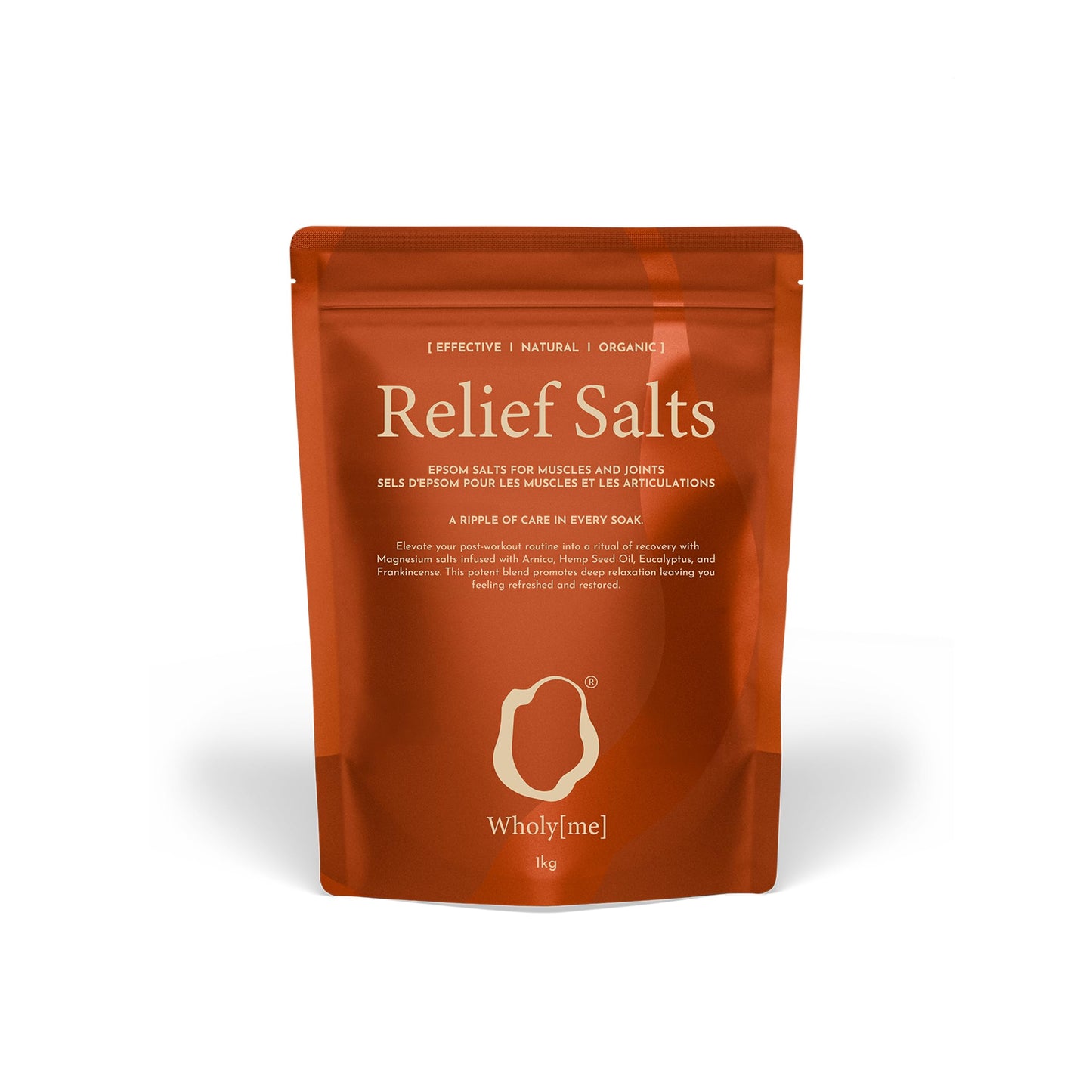 WholyMe Epsom Salt Bath Salts - Natural Bath Soak for Muscle and Joint Recovery with Arnica, Frankincense and Eucalyptus Essential Oil - Great for Post Workout and Relaxation - 35 Ounce (1Kg)