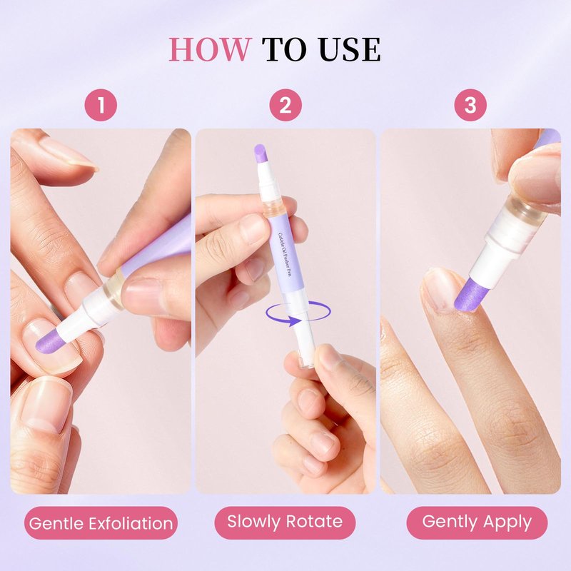 CORACIK 2-in-1 Cuticle Oil Pen - 2026 New Ceramic Cuticle Pusher & Oil Pen - Nail Care Tool for Damaged Nails, Removes Cuticles & Hangnails, Moisturizes & Brightens
