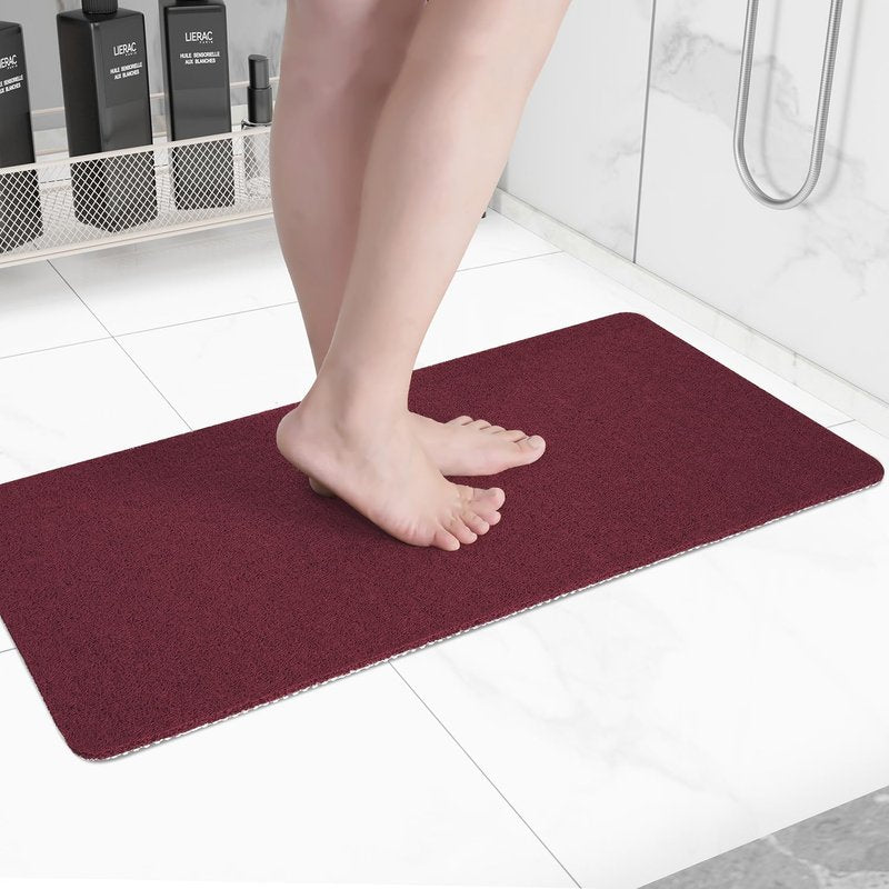Hargiis Non-Slip Bathtub Mat, Anti Slip Shower Mat, Fast Drying Bathtub Mats, Foot Scrubber Mat, Anti Slip Mat for Tub, Floor, Bathroom, Kitchen, Home, Hotel (Wine Red 40"×16")