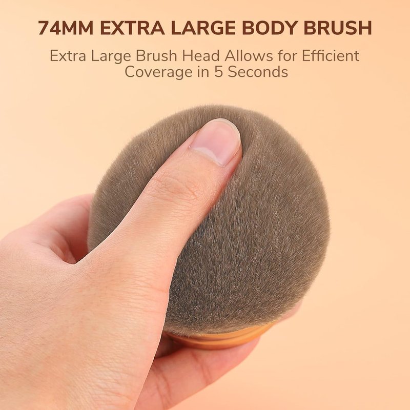 Extra Large Body Makeup Brush - Self Tanner Applicator | 66mm Wide Kabuki Brush for Bronzer & Tanning (Rose Gold)