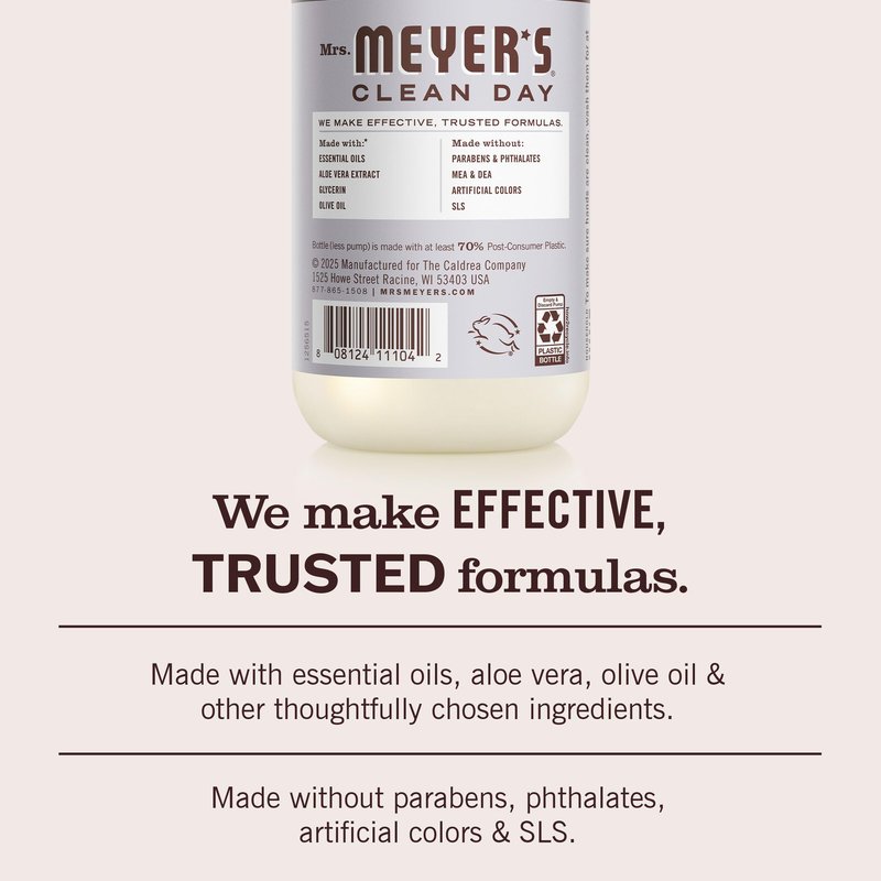 MRS. MEYER'S CLEAN DAY Hand Soap, Lavender Scent, 12.5 Fl Oz Bottle - 3 Pack