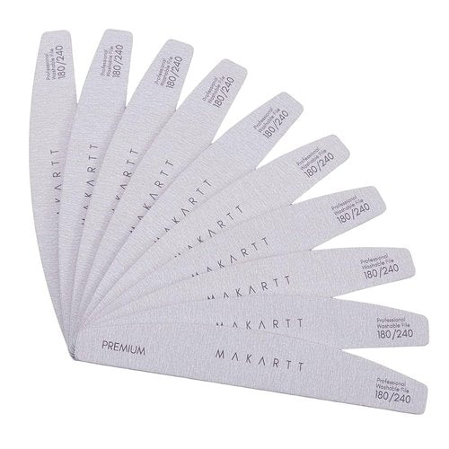 Makartt Nail File: 100/180 Grit Emery Boards for Nails, 10 Pcs Zebra Doubled Sides Coarse Fingernail Filer for Acrylic and Extension Gel Removal Manicure Kit Salon Home Use