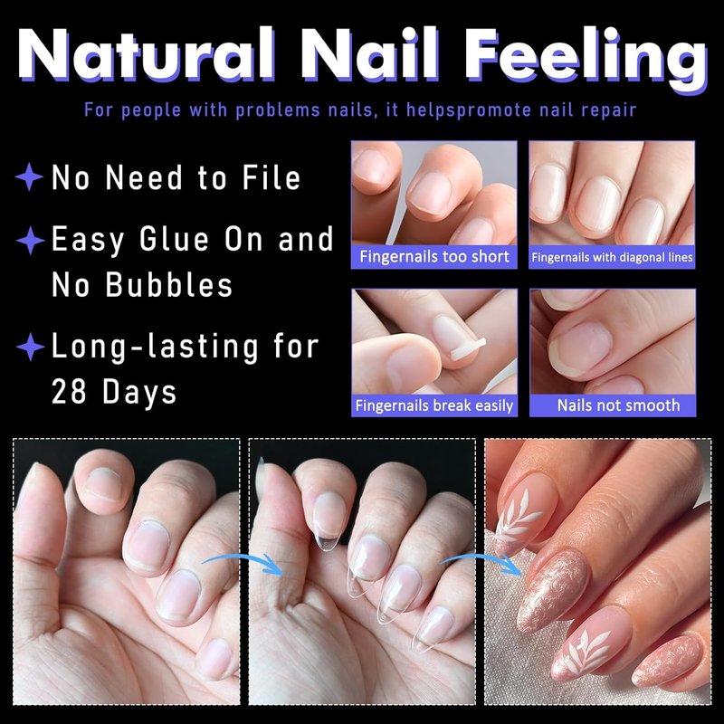 Skiennix 600pcs Short Square Nail Tips - Full Cover Soft Gel Fake Nails for DIY Nail Art | 15 Sizes