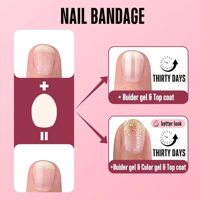 Pre-Cut Nail Shaped Repair Sheets - Easy Fix for Broken Nails | 42 Units with Slim File & Protective Layer