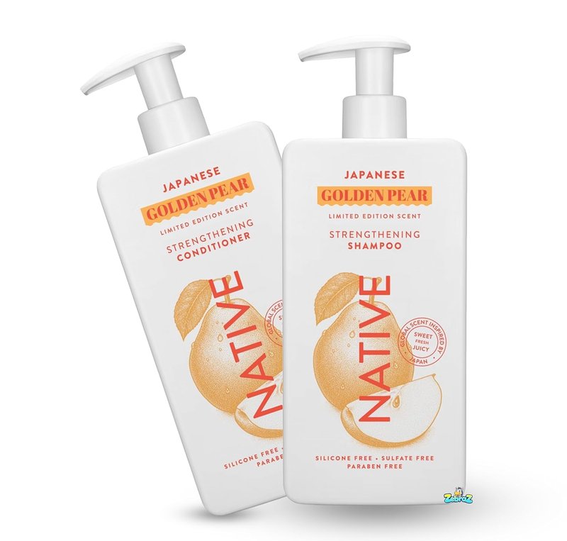 Native Japanese Golden Pear Shampoo & Conditioner Set - Strengthening Formula, 16.5 fl oz (Pack of 2)