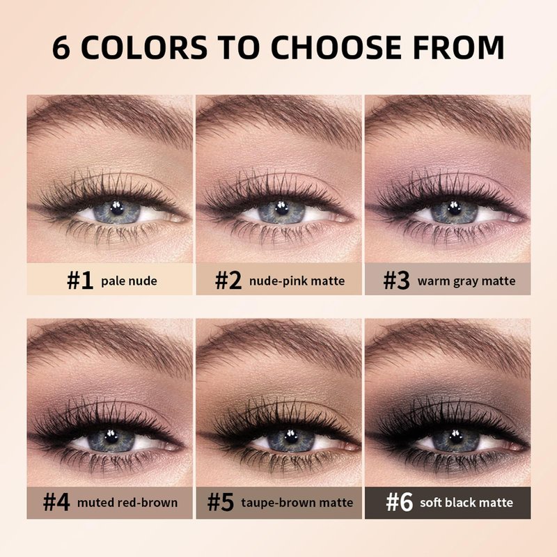 Bekoeen Neutral Nude Eyeshadow Palette with Mirror, 6 Colors Eye Shadow Palettes Velvety Matte Finish, Highly Pigmented, Long-Lasting, Eye Shadow for Daily Natural Makeup, Soft Glam & Mature Eyes