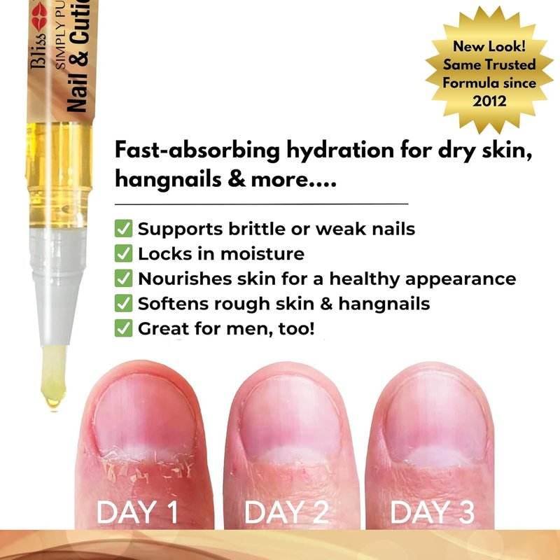 Bliss Kiss | Nail Oil Cuticle Pens - 4 Vanilla Fragrance with Vitamin E & Jojoba for Stronger Nails