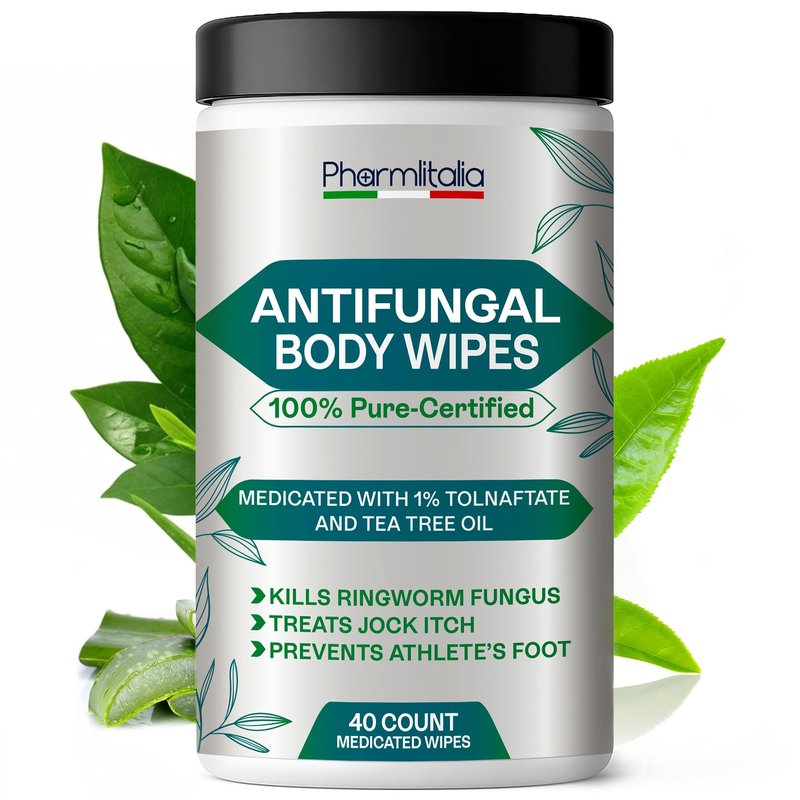 Body Wipes - Cleaning Wipes for Men & Women for Bathing, Wrestling, Combat, Gym & Camping - Treats Ringworm, Jock Itch, Athlete's Foot with Tea Tree Oil - Odor Control - 40 Wipes