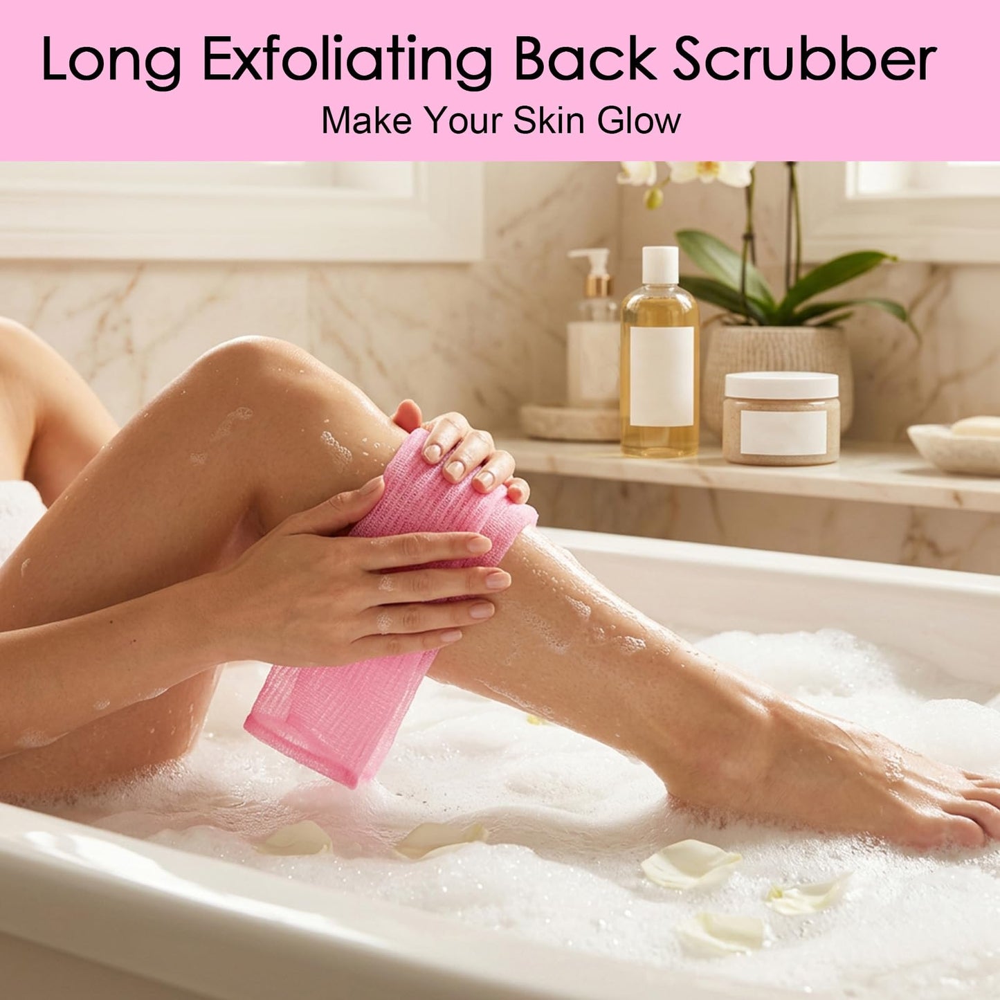 Hecila Exfoliating Washcloth Body Scrubber Bath Cloth Skin Bath Wash Towel for Shower 35 Inch Japanese Nylon Washcloth Loofah Sponge Net Rag Back Scrubber for Women and Men