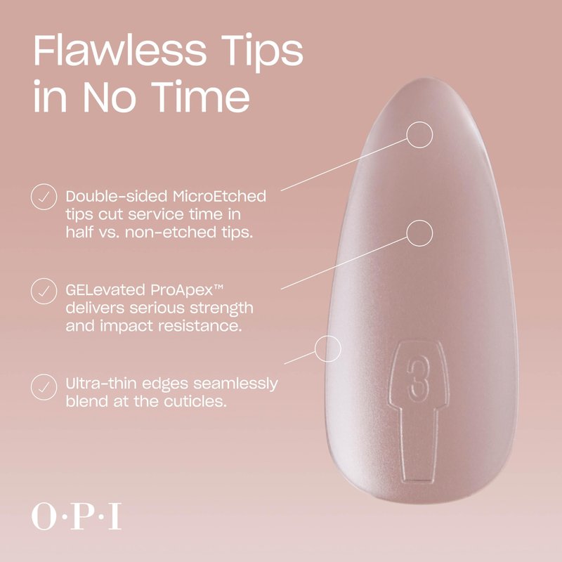 OPI GELevate Soft Gel, Nail Tips | Round Shape Extensions | Flexible & Natural Fit | 1 Box with 16 Sizes