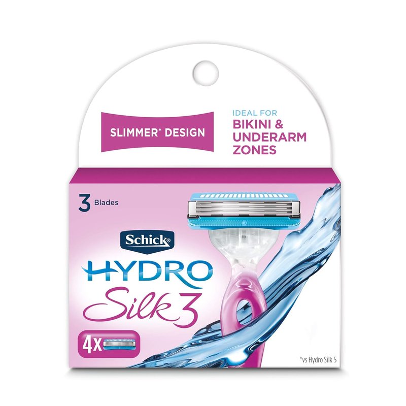 Schick Hydro Silk 3 Razor Blades - Women's Refills for Smooth Shaving | 4 Count