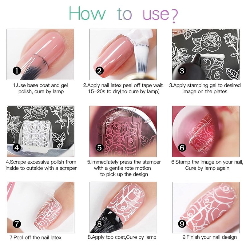 SEISSO Stamping Nail Polish Gels - 12 Colors UV Soak Off Gel for DIY Nail Art | 0.25 Fl Oz
