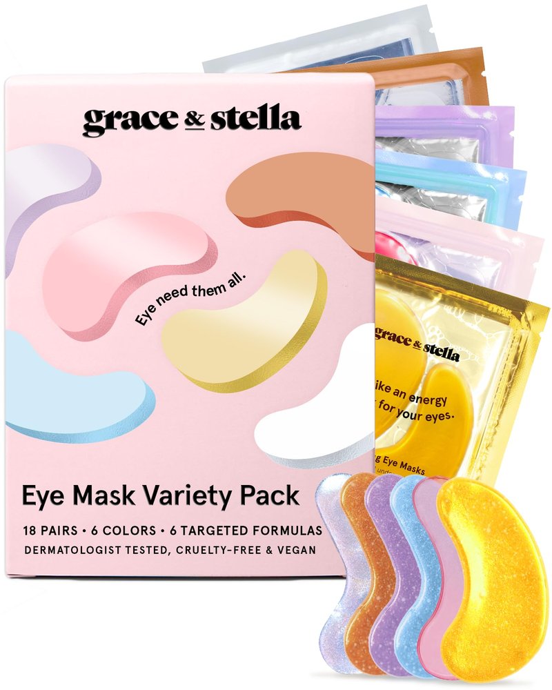 grace & stella Caffeine Under Eye Patches - Awakening Eye Patches for Puffy Eyes and Dark Circles, Under Eye Mask Patches with Niacinamide & Hyaluronic Acid - Teen Girl Gifts, Vegan (Bronze, 24 Pairs)