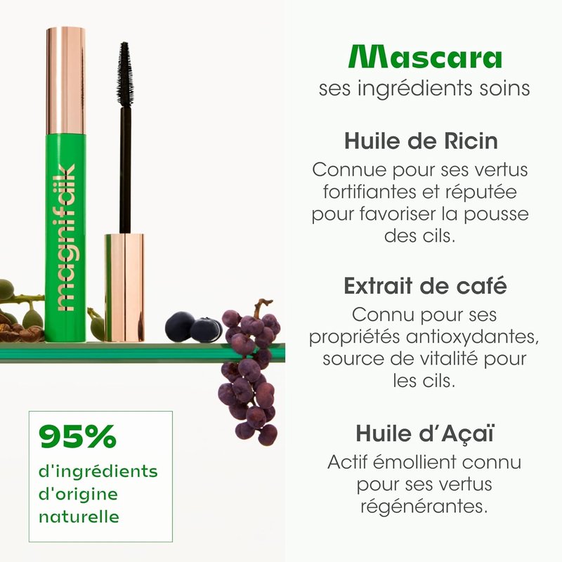 Magnifaik Oh La Lash! Mascara - Volume & Length for All Skin Tones - Vegan Formula - 0.3 oz