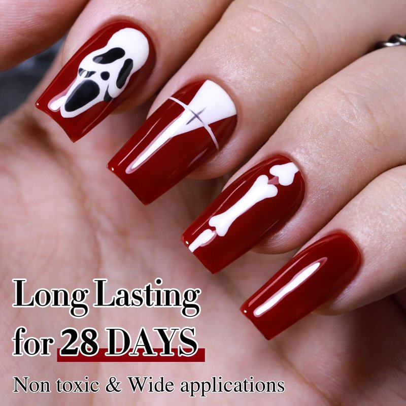 Gel Nail Polish - Double Rhythm 15ML Dark Red Soak Off for DIY Manicure at Home | Art & Salon Quality