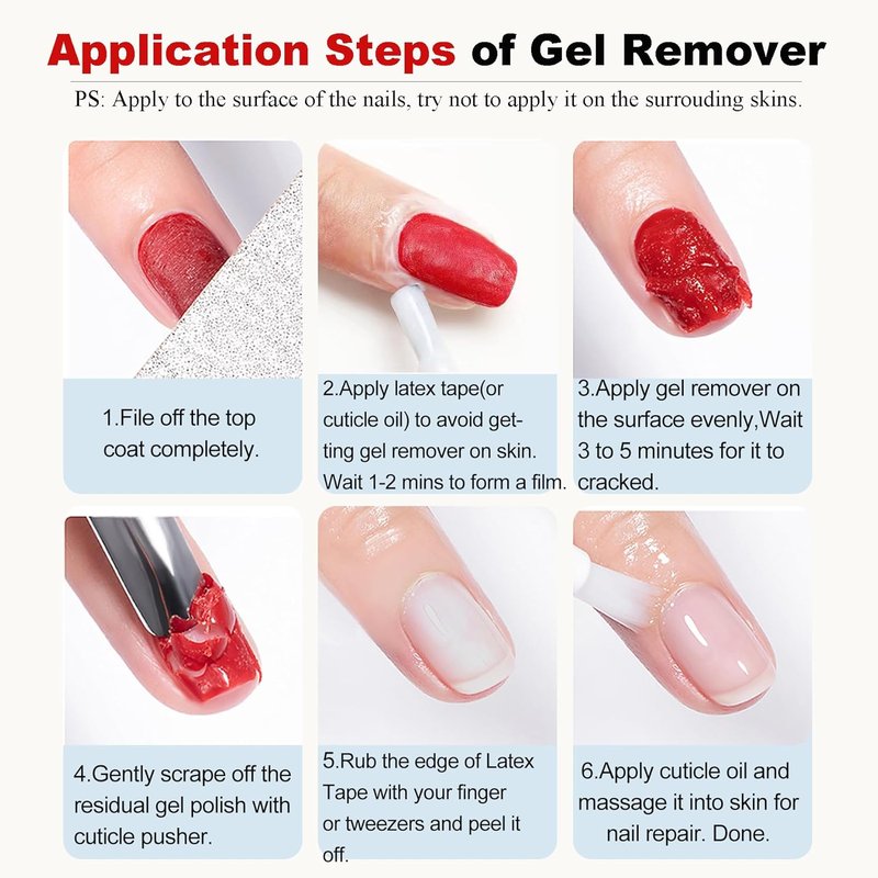 Gel Nail Polish Remover - Fast No Soak Formula | Professional Kit for Quick 2-5 Minute Removal
