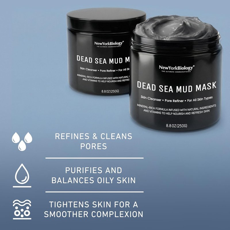 Dead Sea Mud Mask for Face & Body - Spa Quality Pore Refiner | Natural Skincare for Oily Skin | 8.8 oz