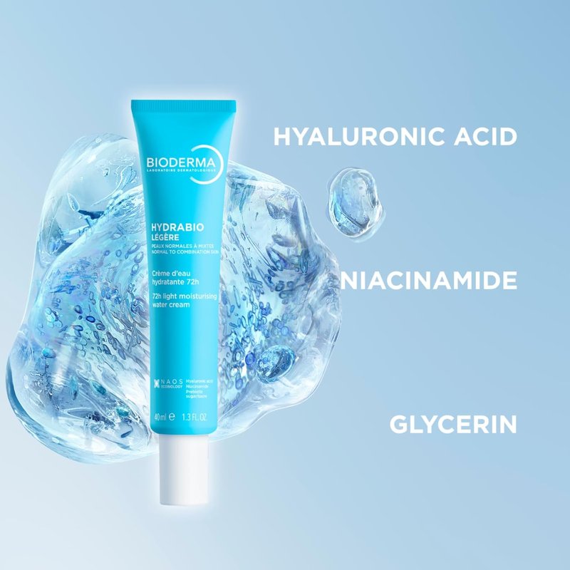 Bioderma Hydrabio Face Cream - Lightweight Gel Moisturizer for Normal to Combination Skin | 1.33 Fl Oz