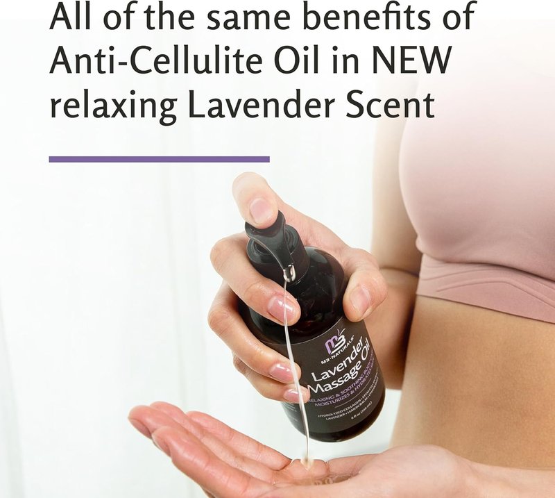 M3 Lavender Sensual Massage Oil - Collagen & Stem Cell Formula for Skin Tightening | 8 fl oz