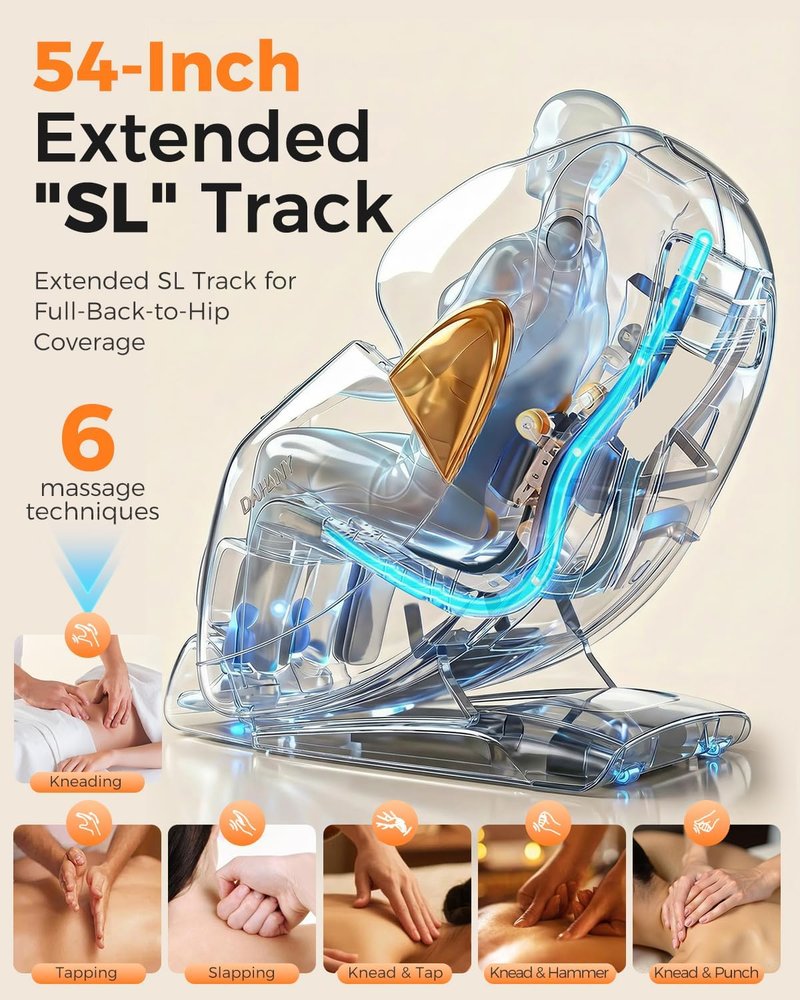 Skiennix 3D Massage Chair - Full Body Recliner with AI Voice Control & Heated Massage | Black PU Leather