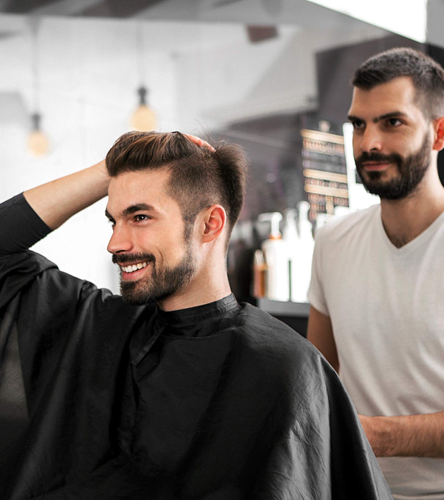ST-BEST-P Haircut Cape Black Hair Cutting Salon Barber Capes Waterproof hairdressing for Clients Men Adults (10PCS*Barber Cape)