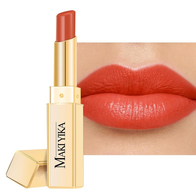 **MAKI YIKA Moisture Red Lipstick - Hydrating Tinted Balm for Dry Lips | Sheer Glossy Finish, MA037 Apricot Peach**