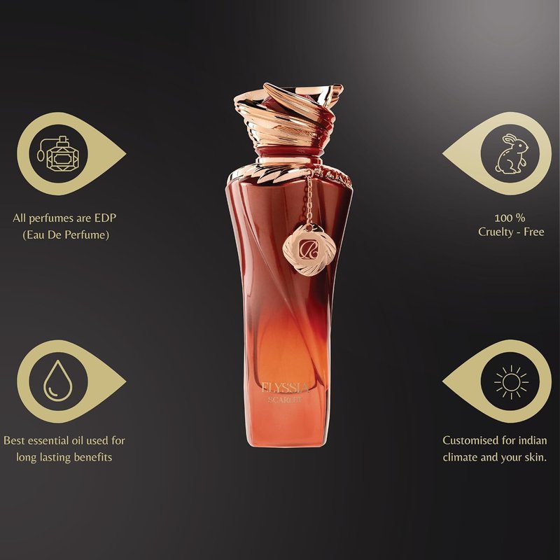 Elyssia Scarlet Extrait de Parfum for Women - Long-Lasting Fruity Floral Scent | 100ml