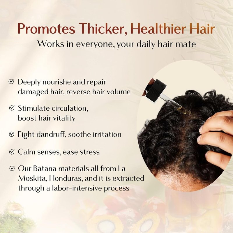 Batana Oil for Hair Volume - Enhance Density & Nourish Scalp | Relieves Dryness & Itchiness