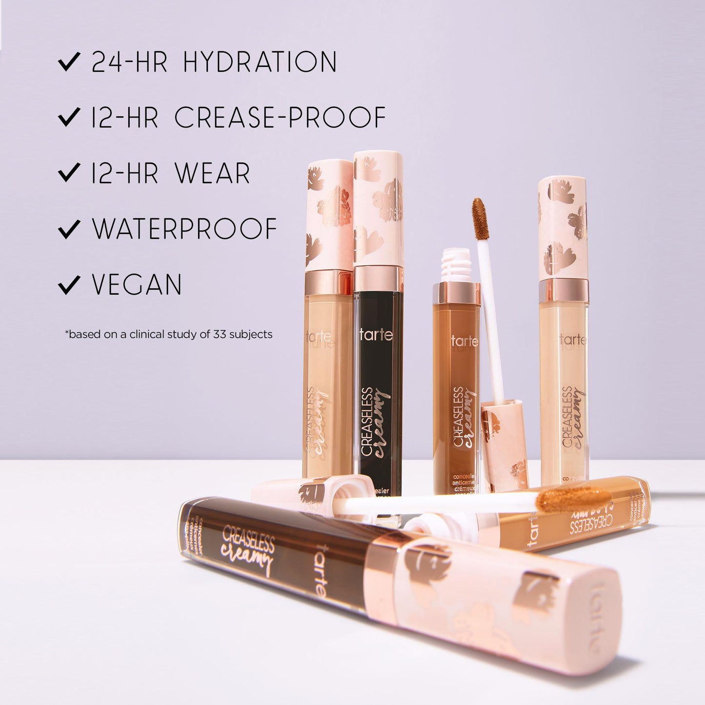 tarte creaseless creamy full-coverage concealer – Waterproof Hydrating Longwear, Niacinamide & Caffeine for covering Dark Circles & Blemishes, Vegan & Cruelty-Free, full size, 22N light neutral