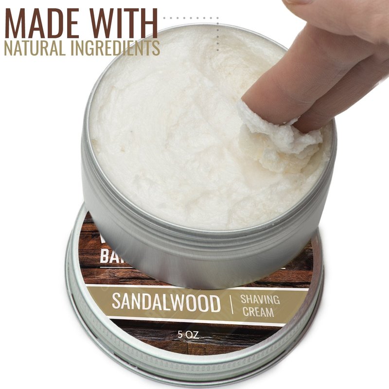 Sandalwood Shaving Cream for Men - Thick Lather for Traditional & Cartridge Shaving | 5oz Tin