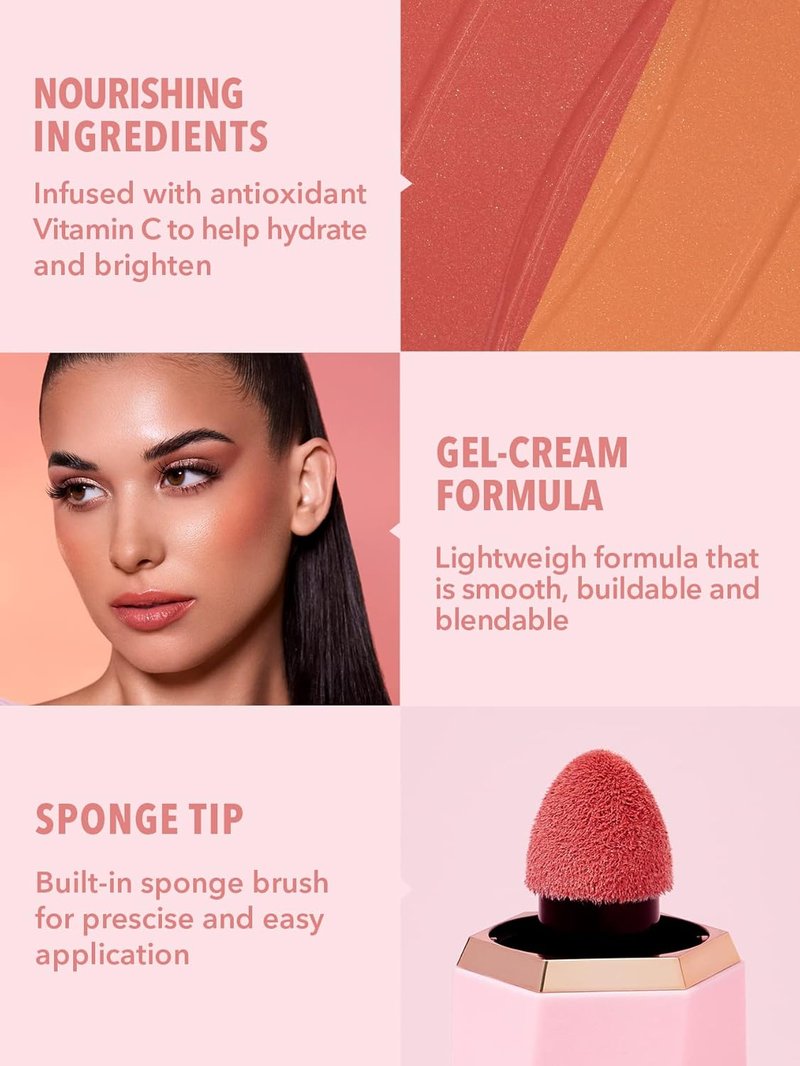 SheGlam Color Bloom Dayglow Liquid Blush - Shimmer Finish for Radiant Cheeks | Love Cake
