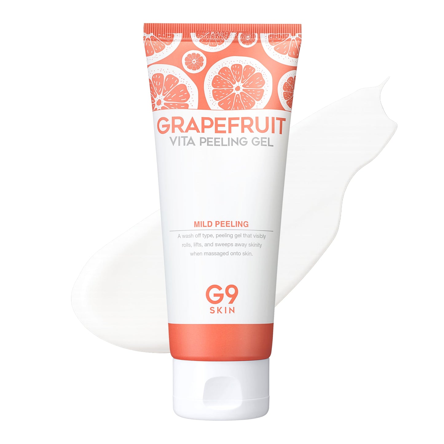 G9SKIN Grapefruit Vita Peeling Gel (150ml/5.07fl.oz) - Gentle Exfoliating Face Scrub with AHA, BHA & Vitamin C, Radiance&Smoothing Facial Peel for Dead Skin & Pore Care, Spring Skincare