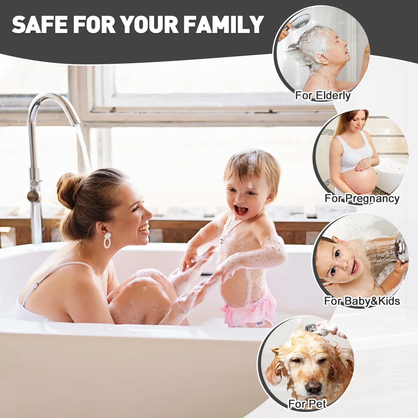 Darhoo Corner Anti Slip Shower Mat, 31.5 x 31.5 Inch Large Non Slip Shower Mats for Inside Shower, Soft Loofah Stand Up Shower Mat for Elderly, Grey