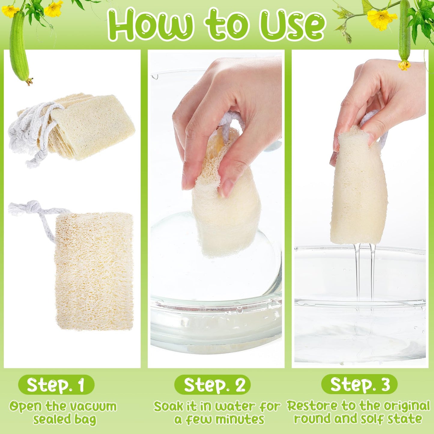 Hoemwarm 9 Pack 4”Natural Loofah Sponge Small Size Natural Organic Loofah for Kitchen Cleaning Dishes Toddler Exfoliating Skin Care Body Scrubber
