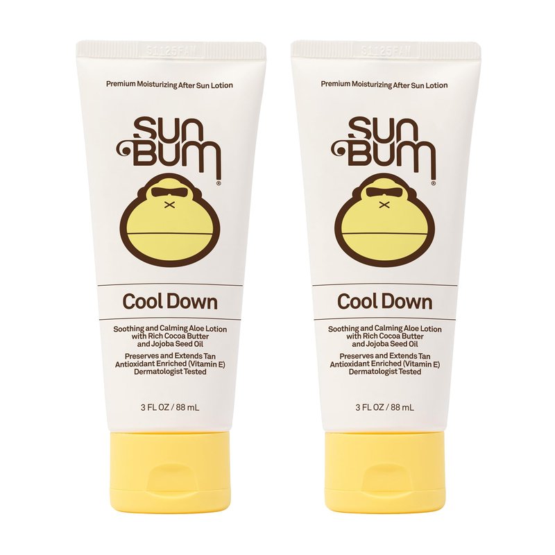 Sun Bum Cool Down Aloe Vera Lotion Vegan With Cocoa Butter To Soothe and Hydrate Sunburn 3 Ounce 2 Pack