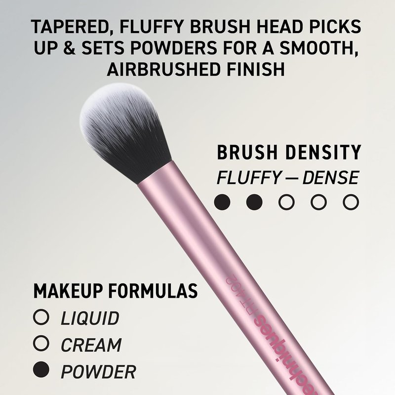 Real Techniques Makeup Brush Set - 6 Essential Brushes & Sponges for Foundation, Blush, Contour | Travel-Friendly, Vegan