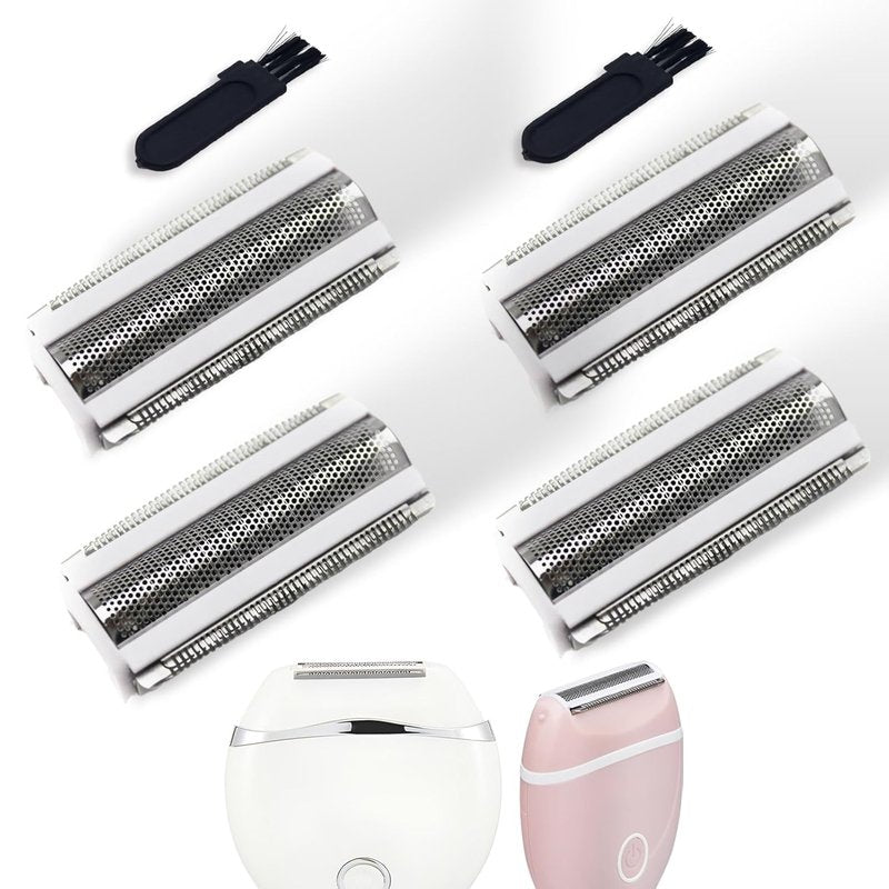 BEAUTISILK Replacement Shaving Heads - 4-Pack with 2 Cleaning Brushes for Women's Electric Shavers