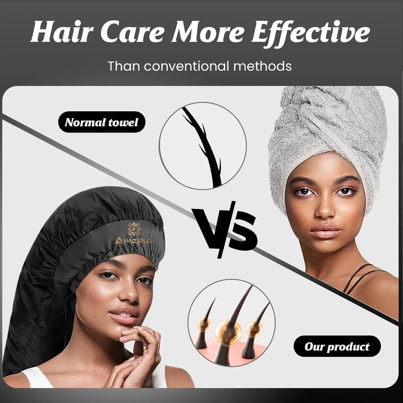 Bonnet Hair Dryer Attachment - Hooded Dryer for Hair Styling & Deep Conditioning | Extended Version, Black