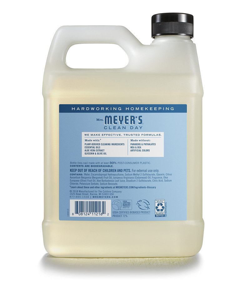 Mrs. MEYER'S CLEAN DAY Liquid Hand Soap Refill Scent, Rainwater (Pack of 2)