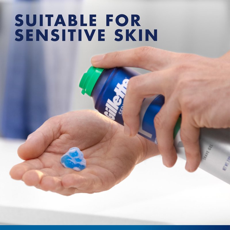 Gillette Series Soothing Shaving Gel for Men, Protects Against 5 Signs of Shaving Irritation, Shave Gel With Aloe Vera, Suitable for Sensitive Skin, 2.5 oz