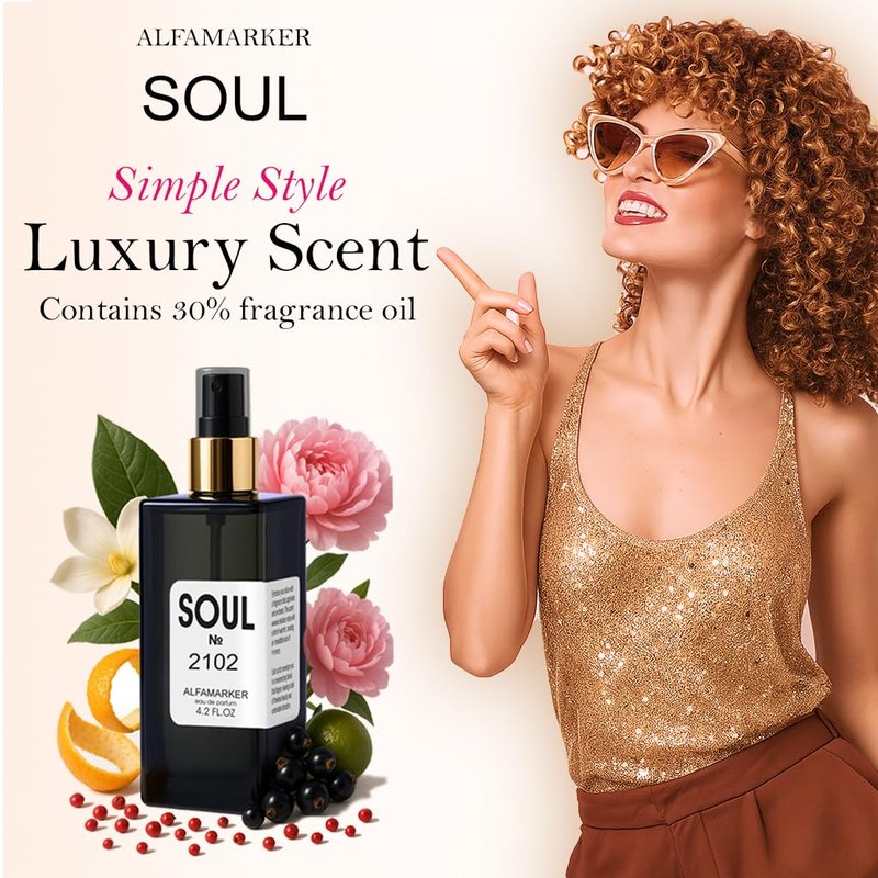 ALFAMARKER SOUL № 3301 Bamboo Perfume for Women | Long Lasting Eau de Parfum Spray 4.0 Fl Oz / 120ml | Boutique-Inspired Floral Women’s Fragrance