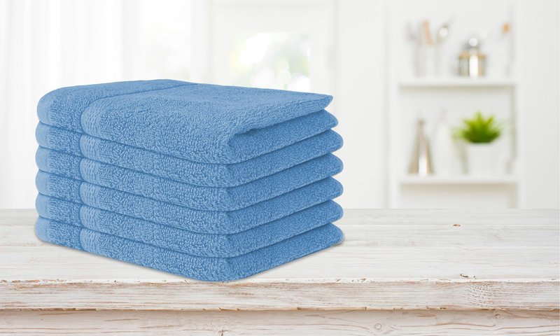 Lenenz Soft Wash Cloths - 12 Pack Plush and Absorbent Cotton Washcloths for Face, Body, and Baby - Multi-Purpose, Quick-Dry Wash Cloths Set 13x13'' (Electric Blue)