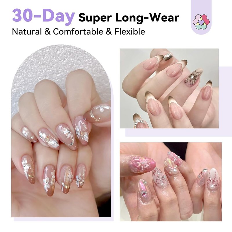 SAVILAND Pro Gel Nail Kit - 500 PCS Strong Nail Glue & UV Lamp | Short Almond Tips in 12 Sizes for DIY Home & Salon Use