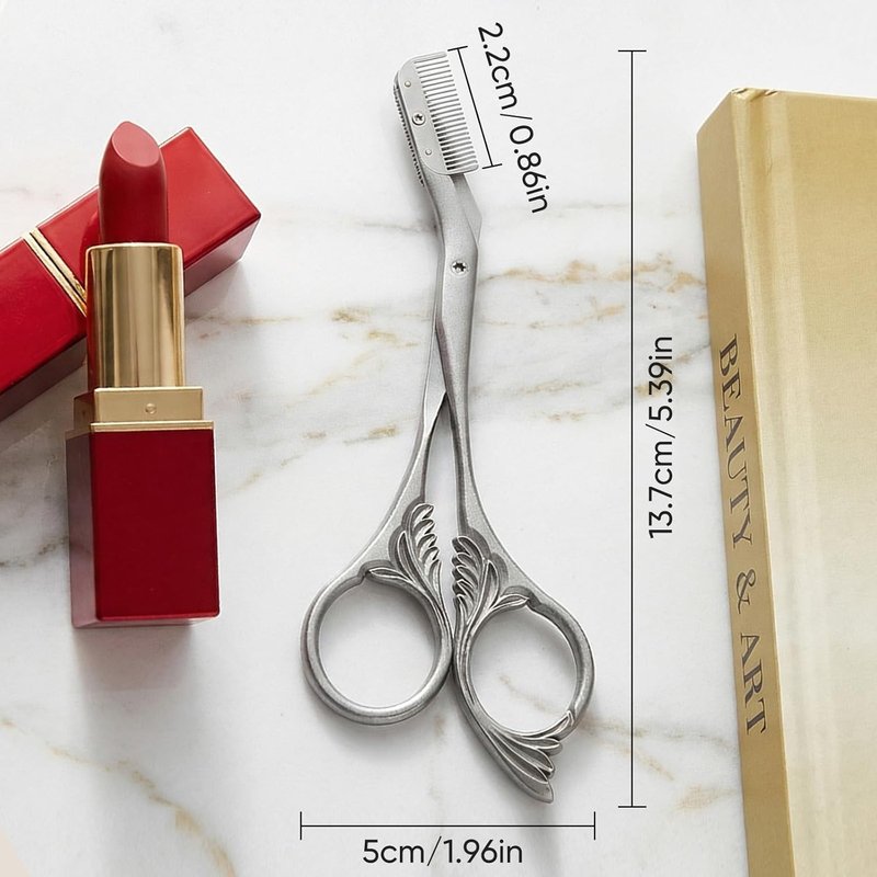 Skiennix Eyebrow Trimming Scissors - Stainless Steel Grooming Tools for Men & Women | Black