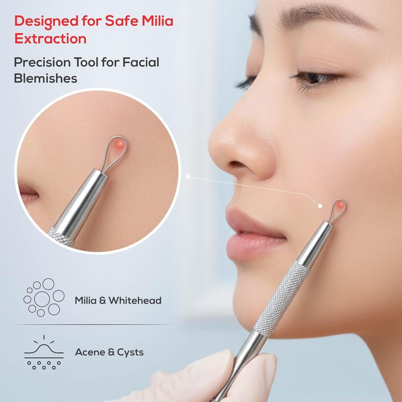 Pimple Popper Tool Kit - Milia & Blackhead Remover Set | Facial Extraction Tools for Clear Skin