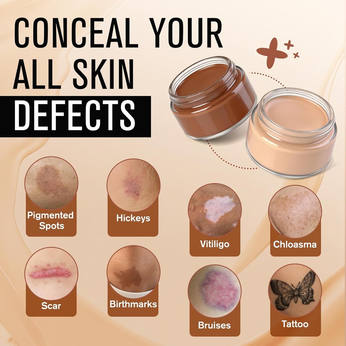 Tattoo Cover Up Cream - Waterproof Concealer for Tattoos, Scars & Spots | Long-Lasting & Sweatproof, 2 Colors Available