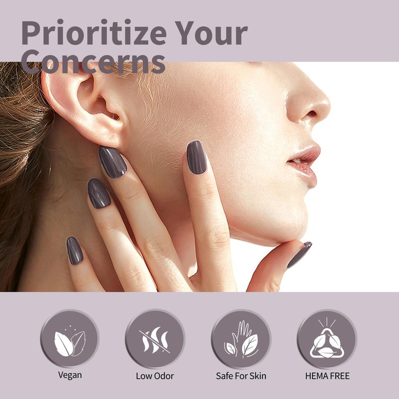 CANNI Grey Gel Nail Polish, 1Pcs Dark Grey Gel Polish Brown Color High Gloss Soak Off U V Nail Manicure Salon DIY