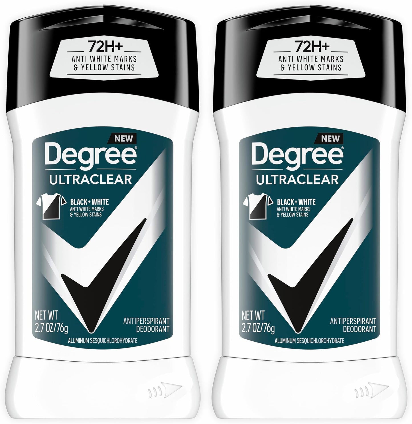 Degree Men UltraClear Antiperspirant Deodorant Black+White 2 Count 72-Hour Sweat & Odor Protection Antiperspirant For Men With MotionSense Technology 2.7 oz (Pack of 6)