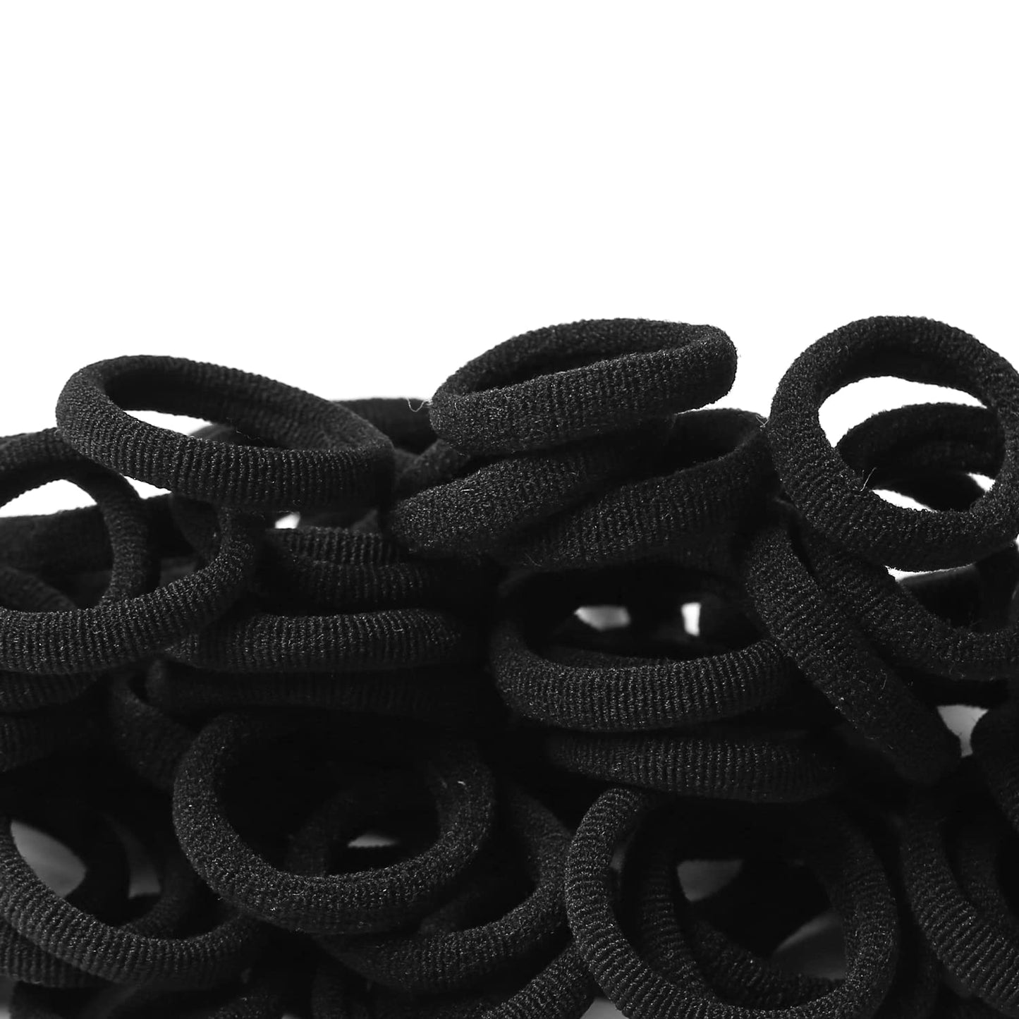 WANBY Hair Ties Mini Seamless Black Hair Bands Soft Elastics Ponytail Holders Hair Ties for Girls Toddler